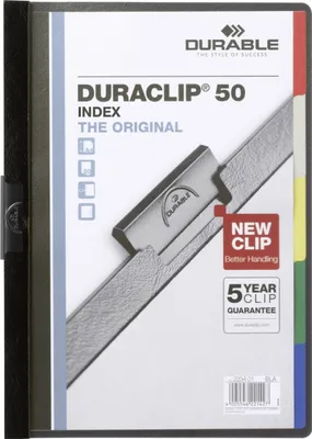 Image de Agrafeuse Duraclip Original 50 index noir Paquet de 25 pièces