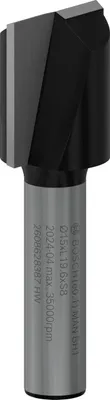 Imagen del producto de Fresa para ranurar de carburo de metal (HM), de doble filo, con un diámetro de eje de 8 mm y un radio/diámetro de 15 mm