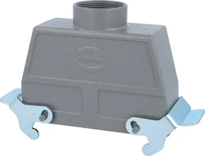Image de HARTING Han 24B Boîtier à douille haut, 1xPG29 sortie de câble droite, avec 2 étriers transversaux Raccord à vis PG29 Plage de serrage 16,0 mm