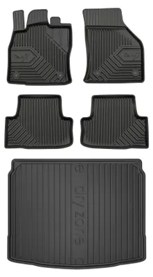 Image de Tapis en caoutchouc + bac de coffre pour Skoda Karoq 2017- (SUV) – 5 pièces, noirs, sur mesure