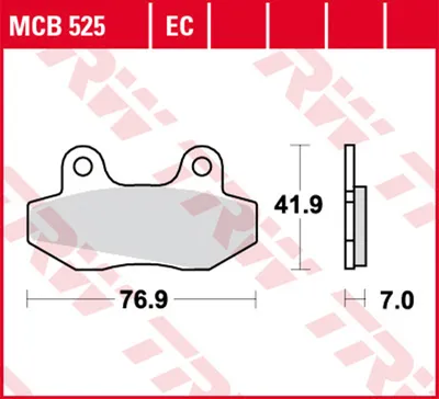 Produktbild von TRW Bremsbelagsatz EC MCB525EC X-Large  GPR50 GPRR MBX50S AC05 Boomer Agora B70 Jetix 125 Mant