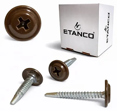 Immagine prodotto di Viti autoperforanti ETANCO GM-B per tetti in acciaio, RAL 8014 marrone seppia, 4,2 x 13 mm, 250 pezzi