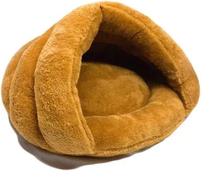 Immagine prodotto di Cuccia per gatti domestici - Tana semicoperta - 45 x 35 cm - Marrone chiaro