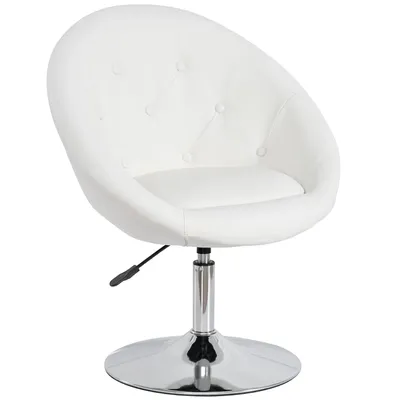 Image de Duhome Fauteuil club Fauteuil lounge Réglable en hauteur Fauteuil cocktail Chaise de maquillage en similicuir, blanc