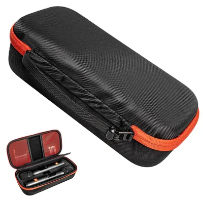 Produktbild von AXVRAV Bluetooth Mikrofon Tasche Kompatibel mit JBL PartyBox Wireless Mic, Kabelloses Mikrofongehäuse, Handheld Dual Mic Reisetasche für Empfänger Adapter Batterien für Karaoke & Reisen (Nur Box)