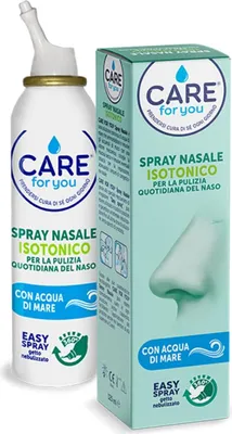 Immagine prodotto di CARE for You, Spray Nasale Isotonico - Spray Lavaggi Nasali Nebulizzato, con Acqua di Mare Ricca di Oligoelementi, per la Pulizia Quotidiana Del Naso, 125 ml