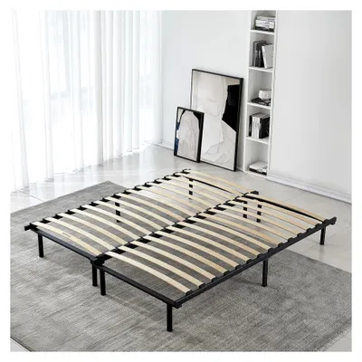 Produktbild von Ausziehbarer Lattenrost, schwarz, 90 x 200 bis 180 x 200 cm | 25 cm Höhe | Komfort-Design mit 2 x 15 aktiven Latten | 10 Füße inklusive