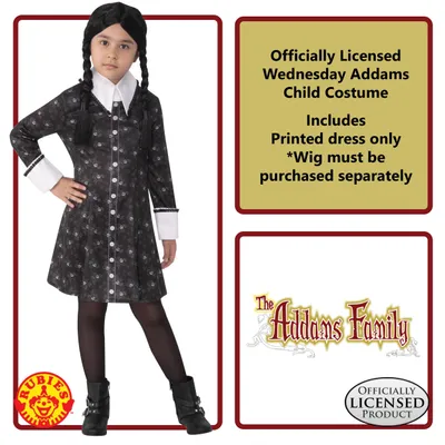 Obrázok produktu pre Wednesday Addams Detský kostým - veľkosť S