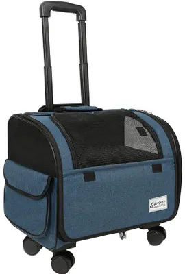 Produktbild von Galatée Transportbox für Hunde mit abnehmbaren Rädern, zugelassen für den Transport durch Fluggesellschaften