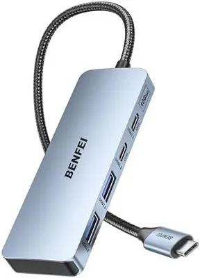 Produktbild von BENFEI USB C Hub 10Gbps, 4 Ports USB 3.2 Adapter mit 2 x USB C und 2 x USB A 3.2 Ports, kompatibel mit MacBook Pro/Air M