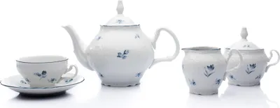 Produktbild von Thun 1794 Bernadotte, Teeservice, tschechisches Porzellan, blaue Rosen, Thun, 15 d.