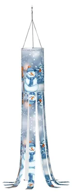 Produktbild von Schneemann-Windsack für Halloween-Dekoration – Outdoor-Windsäcke mit 9 Schwänzen für Garten, Terrasse und Hof