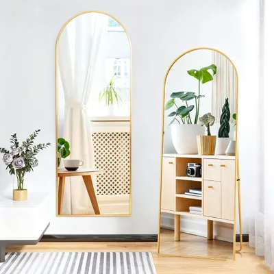 Produktbild von INONEFT Ganzkörperspiegel, 165 x 60 cm, Gewölbter Standspiegel,Gold