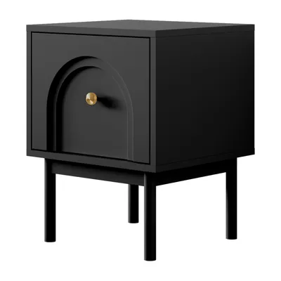 Produktbild von Nachttisch LIBERTY Schwarz auf holzbeinen