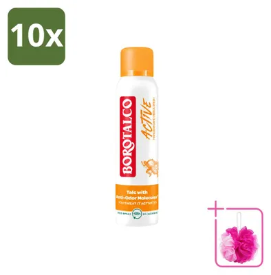 Obrázek produktu pro 10 kusů deodorantu ve spreji Borotalco Active Mandarin & Neroli Fresh, objem 150 ml - balení