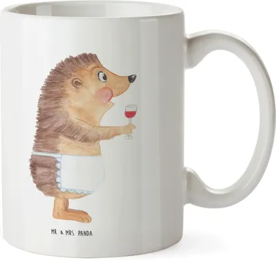 Produktbild von Mr. & Mrs. Panda Pott Igel Wein - Weiß - Geschenk, Rotwein, Plastikbecher, Haferl, Weinglas, Tiere, Weißwein, Weinliebhaber, Kindertasse, Spruch, Trinklernbecher