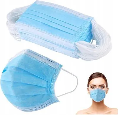 Immagine prodotto di 50 pezzi maschera facciale maschera respiratoria maschera facciale a 3 strati maschera monouso 10749