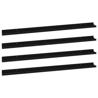 Obrázek produktu pro Nástěnné police 4 ks černé 115 x 9 x 3 cm