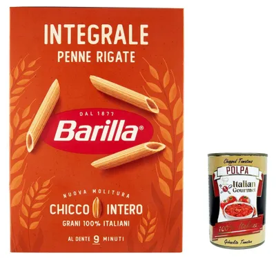Produktbild von 10x Pasta Farfalle Integrali Vollkorn italienisch Nudeln 500 g pack + Italian Gourmet polpa 400g