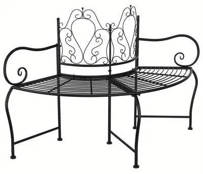 Image de Table basse – Banc de jardin – Banc extérieur – Acier noir – 150 cm