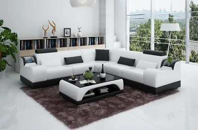 Immagine prodotto di Ecksofa Couch Polster Wohnlandschaft Eck Garnitur Ecke Leder Sofa Grau L-Form