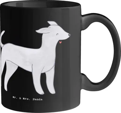 Produktbild von Mr. & Mrs. Panda Tasse Italienisches Windspiel - Schwarz - Geschenk, energiegeladen, Becher, Hunderassen Pflege, italienischer Hund, liebevolle Hunde, Hunderasse, Pott