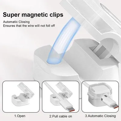 Produktbild von Famanu Kabelorganizer 6 Stück - Verbesserte schwarze magnetische Kabelclips
