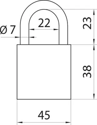 Produktbild von ABUS 818/45 Stahl-Vorhängeschloss, 3 Bohrmuldenschlüssel