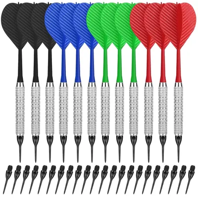 Productafbeelding van Dartpijlen - Soft - 12 stuks - Kunststof punten - Elektronisch dartbord