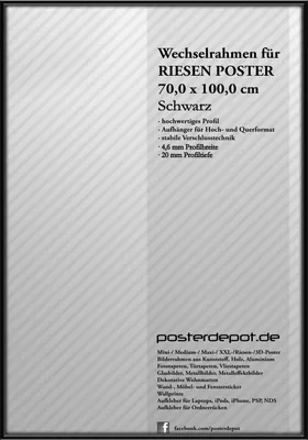 Produktbild von Bilderrahmen f. Riesen Poster - Größe 70 x 100 cm - Antireflex Acrylglas