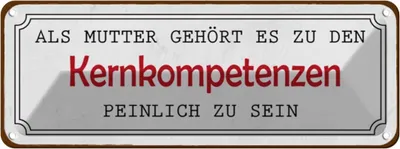 Produktbild von vianmo Blechschild 10x27 cm als Mutter gehört es zu den Familie Freunde