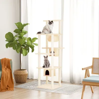 Produktbild von Kratzbaum mit Sisal-Kratzsäulen Creme 169 cm , Kratzbäume Design 2024