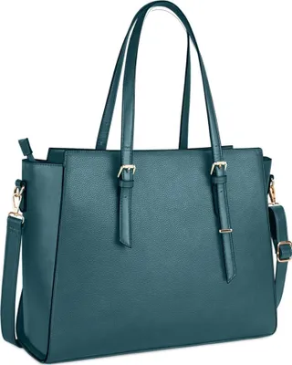 Immagine prodotto di NEWHEY Borsetta da donna Shopper nera 15,6 pollici Borsa a tracolla in pelle elegante e di grandi dimensioni