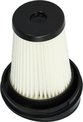 A close-up studio shot of a vacuum cleaner filter.
