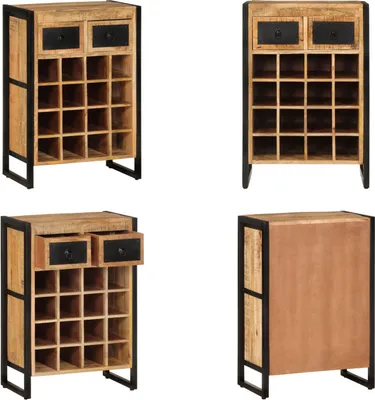 Immagine prodotto di vidaXL Portabottiglie per 16 bottiglie in legno massiccio di mango - Portabottiglie per vino - Portabottiglie per vino - Portabottiglie per vino