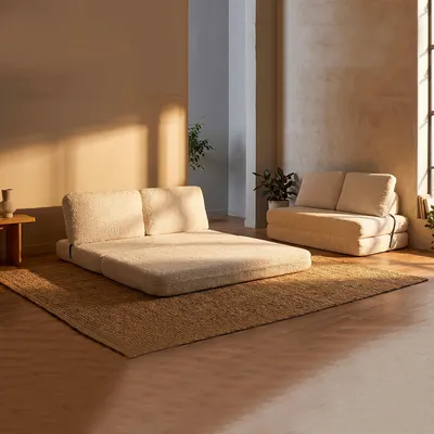 Immagine prodotto di Albayz - Divano Letto 2 Posti, 31x31 cm Bianco, Reclinabile
