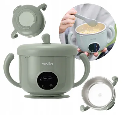Obrázok produktu pre Nuvita PappaNGo, prenosný ohrievač detskej výživy, USB, vhodný na cestovanie, model NUV09846, objem 470 ml, batéria 5000 mAh