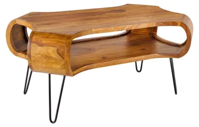Zdjęcie produktu dla Stolik kawowy 100 cm, drewniany, designerski, nowoczesny, do salonu – KUP TERAZ
