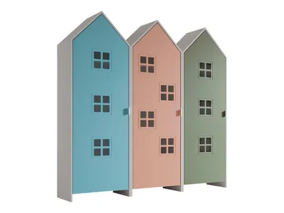 Schrank Casami Bruges 37 x 172,8 x 171,3 cm MDF Blau Rosa Grün