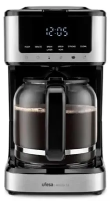 Immagine prodotto di Ufesa Ariccia 14, Macchina da caffè americano, 1,8 l, Caffè macinato, 900 W, Nero, Acciaio inossidabile