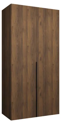 Produktbild von MEBLE KRYSPOL, Kleiderschrank, Schrank 100x202x52, Warmia-Nuss, Griff Schwarz