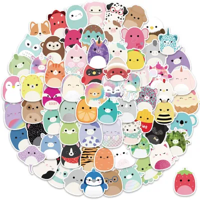 100 Kawaii Tieraufkleber, Cartoon-Sticker, wasserdicht, 7 cm