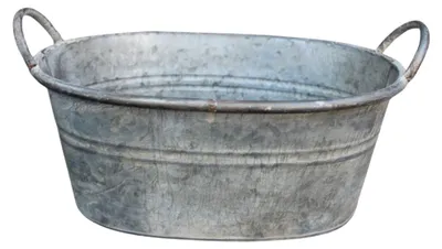 Obrázok produktu pre Oválny kvetináč zo zinku s uchami, štýl vintage, 35 cm