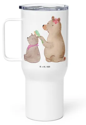 Produktbild von Mr. & Mrs. Panda Kaffee-to-go-Becher Bär Kind - Weiß - Geschenk, Muttertag, Mehrwegbecher, Danke Mama, Großer Thermobecher, thermosbecher, Kaffee-Thermobecher, Tochter