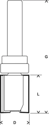 Productafbeelding van Freeskop voor houtfineer, expertmodel, 8 mm, schachtdiameter (D1) 16 mm, lengte (L) 20 mm, totale lengte (G) 60 mm
