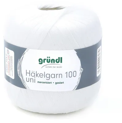 Häkelgarn 100% Baumwolle mercerisiert 566 m Weiß