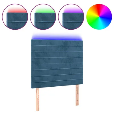 Zdjęcie produktu dla Zagłówek Do Łóżka Z Led Ciemnoniebieski, 90X5X118/128 Cm Lumarko!