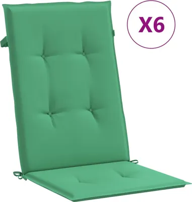 Produktbild von vidaXL Gartenstuhlauflagen für Hochlehner 6 Stk. Grün 120x50x3cm Stoff