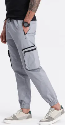 Obrázek produktu pro Ombre Clothing Pánské kalhoty joggers Theophax světle šedá L