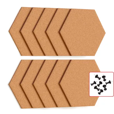 Zdjęcie produktu dla Tablica korkowa heksagonalna, plastry miodu 15x17 cm - 10 szt.
